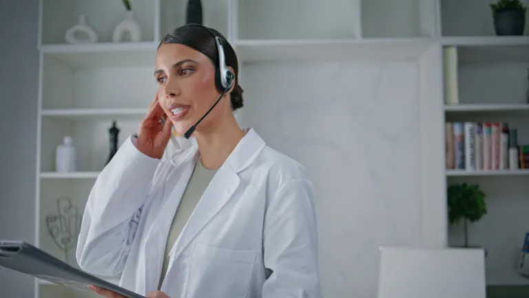 Clinician providing a supportive telephone consultation by phone